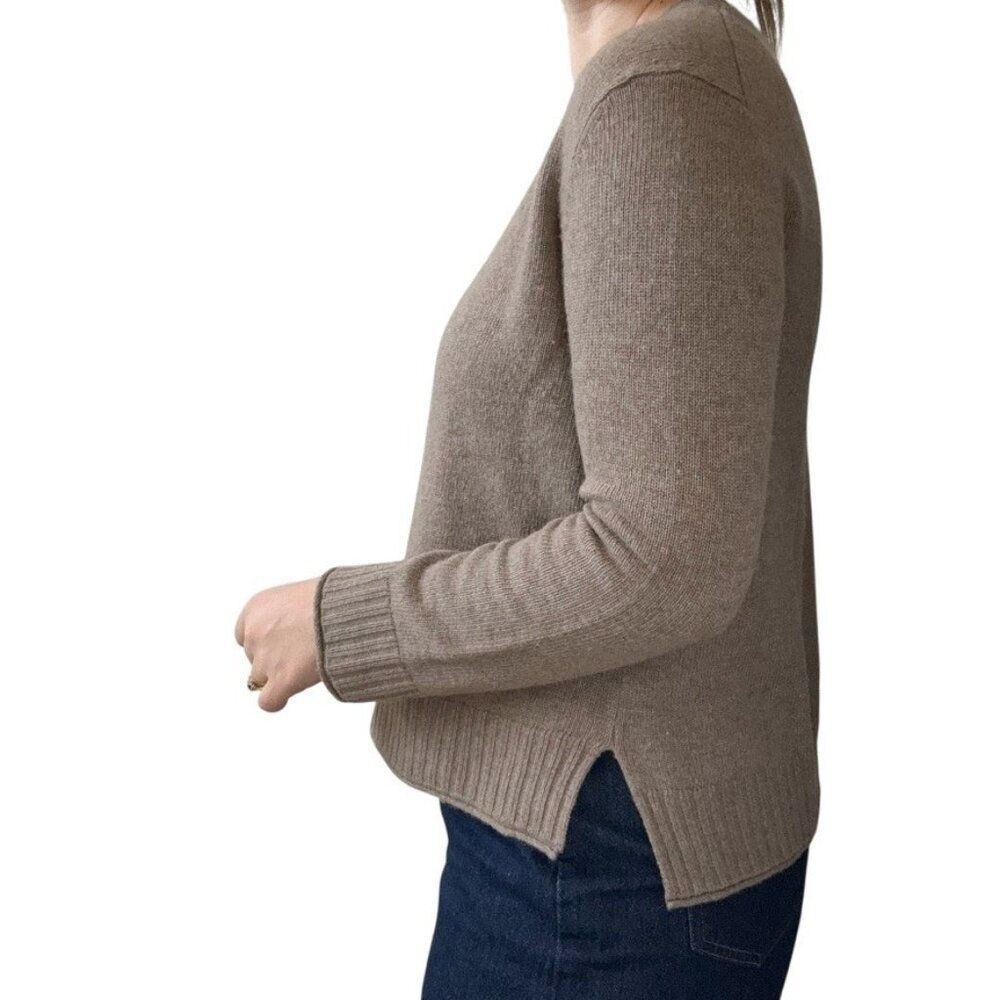 Jenni Kayne Tan Brown Cashmere Wool Blend Cropped Crewneck Oversized Sweater S - Picture 4 of 7